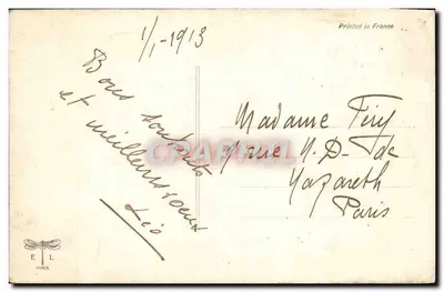 Lilie polowe — figurka dziecka — E.L. Paryż n°132 — Rewers