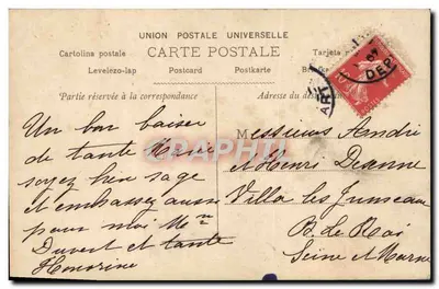 Menina vestindo um vestido com listras de bolinhas segurando um buquê de rosas — Éditeurs d'Art, Paris, série 2133 — Verso