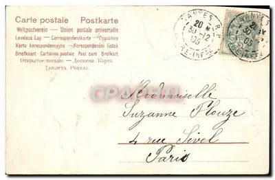 Cupidon alado e pomba carregando uma carta — Desejos sinceros — editor não identificado — Verso