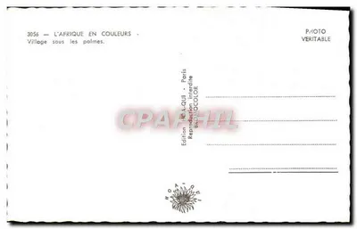 Vila sob as palmeiras — África em cores — Edição H. A. QUI - Paris, n° 3056 — Verso