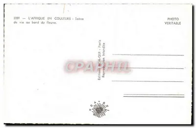 Scène de vie au bord du fleuve — L'Afrique en Couleurs — Éditions HOA-QUI, Paris, n°2289 — Rewers