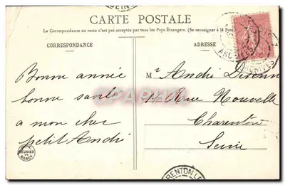 Balão a ar quente com inscrição 'BONHEUR' — Edição Bergeret — 1906 — Verso