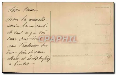 Dziewczyna w kwiecistej sukni — Wesołych Świąt — J. H. T. nr 32861/4 — Rewers