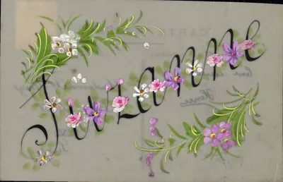 JULIANNE — Cartão postal decorado com flores — editor desconhecido