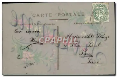 JULIANNE — Cartão postal decorado com flores — editor desconhecido — Verso
