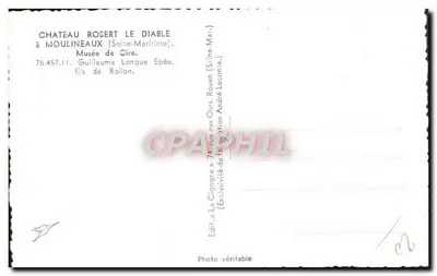 Zamek Roberta Diabła — Moulineaux (Seine-Maritime) — Wydawnictwo Cigogne — Rewers
