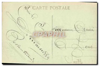 Marseille - Plac de Bourse — widok zbudynku ratusza i fontanny — Rewers
