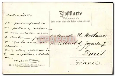 Mulhouse — Wejście do miasta — Wydawca Vve. Seiffert, nr 2546 — Rewers