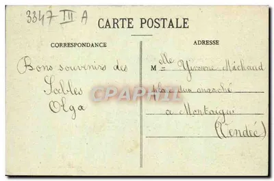 Les Sables-d'Olonne - Falisy na nabrzeżu Chaume przy burzowym morzu — kolekcja Luciena Amtaud, nr 1097 — Rewers