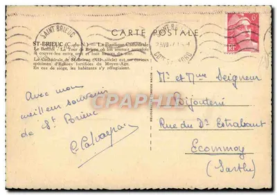 Saint-Brieuc — La Basilique Cathédrale — Imprimerie Courretie — Rewers