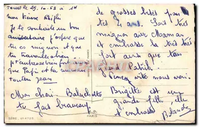 Petit Polyté i Phifiki — Urodziny — M.D. Paryż, seria N°4725 — Rewers