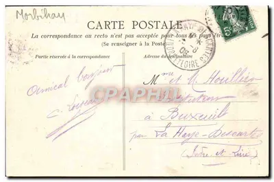 Alrededor de Lorient - El puente del Bonhomme en construcción — editor 'Française' n°1446 — Reverso