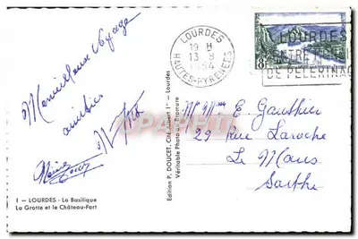 Lourdes — Lembrança CPAdeHIL — Edição P. DOUCET — Verso