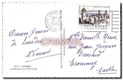 Lourdes — La Basilica e il Pic du Jer — Edlux — Verso