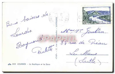 Lourdes — Bazylika i Gave — wydawca CAP, nr 353 — Rewers