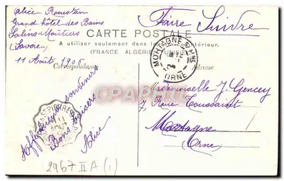 Salins blisko Moutiers — Ogólny widok — wydawca nieznany, numer seryjny 27423 — Rewers