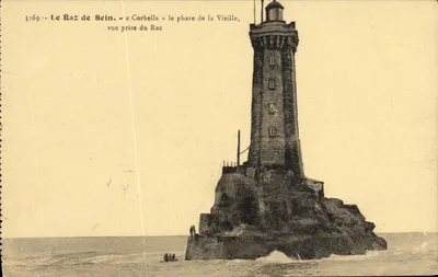 O Raz de Sein — « Corbella » o farol da Velha, vista tirada do Raz — n° 3269