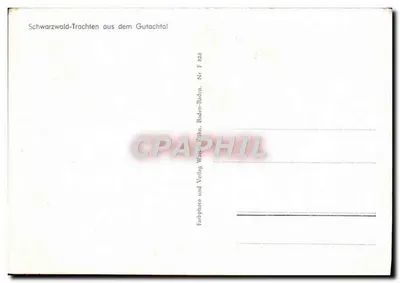 Tracht du Gutachtal — Schwarzwald — wydawca Waite-Kühn, Baden-Baden, nr F 823 — Rewers