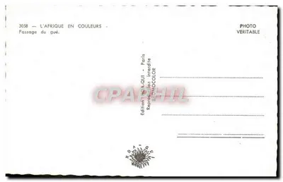 Przejście przez rzekę — Afryka w kolorach — Wydawnictwo HÉA-QUI, Paryż, nr 3058 — Rewers