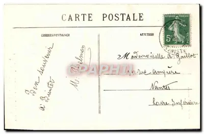 Saint-Guénolé-Penmarch — Widok fali rozbijającej się o skałę Moine — kolekcja Villard, Quimper — Rewers