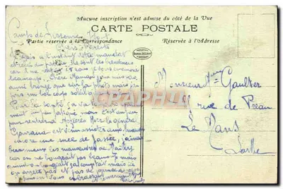Camp de Sissonne — Grupo de Tendas — Le Château d'Eau — Edition Douet — Verso