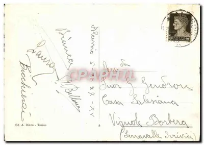 Allassio — Kaplica Wspomnienia Zmarłych Morskich — Wyd. A. Diena — Torino — Rewers