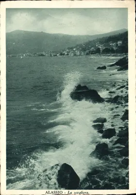 Bilhete postal antigo Alassio La Scogliera