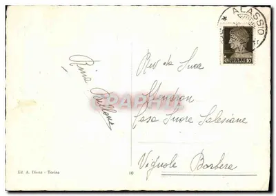 Bilhete postal antigo Alassio La Scogliera — Verso