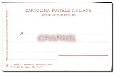 Florencio — Okna dzwonnicy Giotto — Dr. Trenkler Co., Lipsia, n° 59 — Rewers
