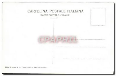 Pallanza — vista do lago com montanhas nevadas — editor Brunner & C., n° 601 — Verso