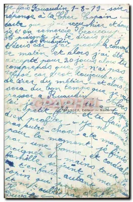 Młody para z różami i laurami — wydawca Branger, Nanterre, nr 4222 — Rewers