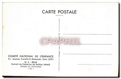 Retrato de Catherine de Béthisy — detalhe — COMITÉ NATIONAL DE L'ENFANCE, N° 3 — Verso