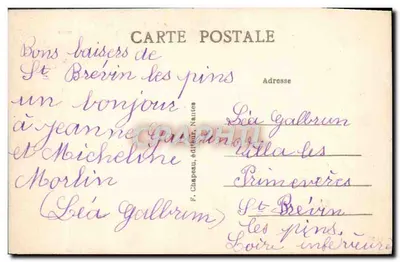 Saint-Brevin-les-Pins (Loire-Inf.) — La « Saint-Christophe » in partenza per Saint-Nazaire — F. Chapeau, Nantes, n° 941 — Verso