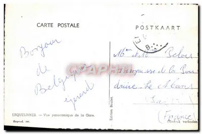 Erquelinnes — Panoramische uitzicht op de Station — Uitgave Beulet — Achterkant