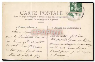 Mulher com buquê — Boa Festa Mari & Adolph — República Francesa — Verso