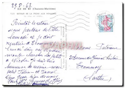 Pescaria de caranguejos — Ilha de Ré — Editor Bénaud, n°1539 — Verso
