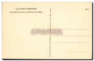 Abbaye de Lérins — ogólny widok — Éditions Mona, Paris — Rewers