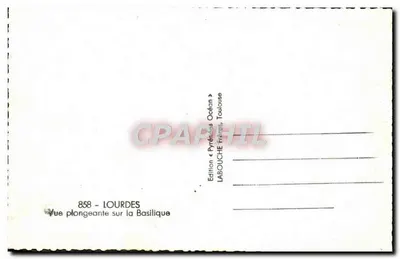 Lourdes — Widok z góry na Bazylikę — Wydawnictwo Labouche — Rewers