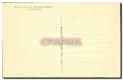 Mittlach com Rotenbachkopf e Rainkopf — editor Félix Luhb, Strasbourg — Verso