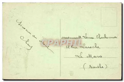 Mont-Saint-Michel — Uitzicht genomen vanuit een vliegtuig in 1913 — Speciale uitgave in de Abdij — Achterkant