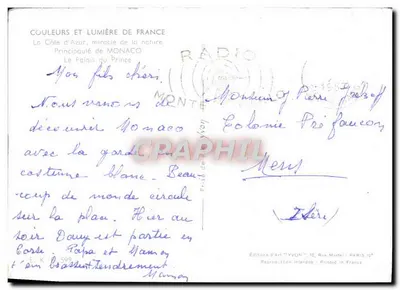 Paleis van de Prins — Monaco — Edities van Kunst YVON — Achterkant