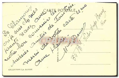 Megève - Rochebrune — Stacja teleferyku i Mont-Blanc — wydawca Braun & Cie, Mulhouse — Rewers