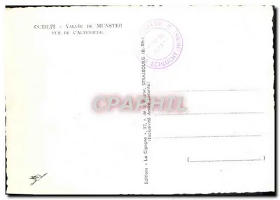 Vale de Munster — Vista do Altenberg — Edições La Cigogne — Verso