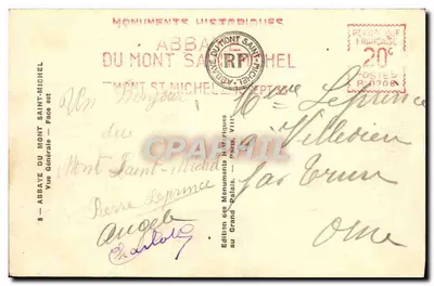 Mont Saint-Michel — Ogólny widok — Wydawnictwo Zabytków — Rewers