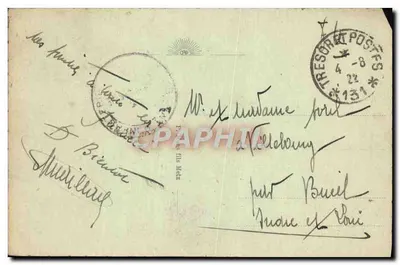 Metz - Plac Króla Alberta — widok Banku Francuskiego i tramwaju — wydawca CAP, nr 34 — Rewers
