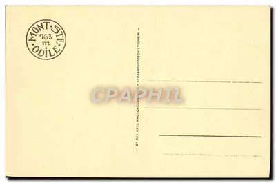 Góra Ste-Odile (wys. 763 m) — Grobowiec św. Odile — wydawca: Spółka Sztuki Fotomechanicznej, Strasburg — Rewers