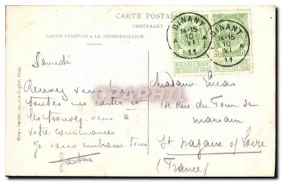 Dinant — O Ponte, a Colegiada e a Cidadela. — Verso
