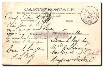 Camp d'Avor — Chapelle et Baraquements — A. Auxenfants, éditeur, Bourges — Rewers