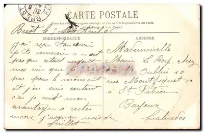 Brest — Slagschip 'Masséna' — Uitgever L. Short, n°121 — Achterkant