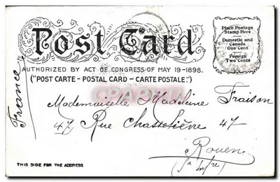 Prefeitura, Nova York — Hôtel de Ville — ILLo P. CARD CO., 118 Chambers St., N.Y. — Verso